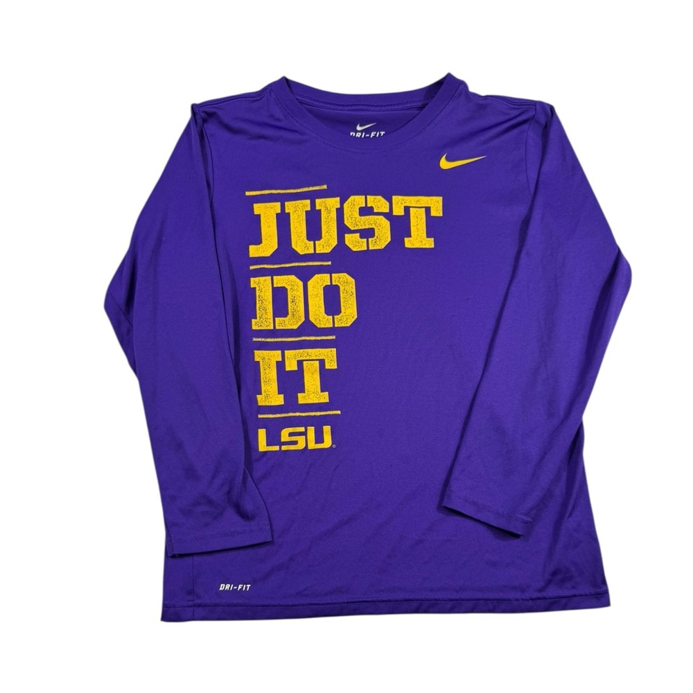 Nike "Just Do‎ It LSU" Purple Long Sleeve Shirt Size Medium